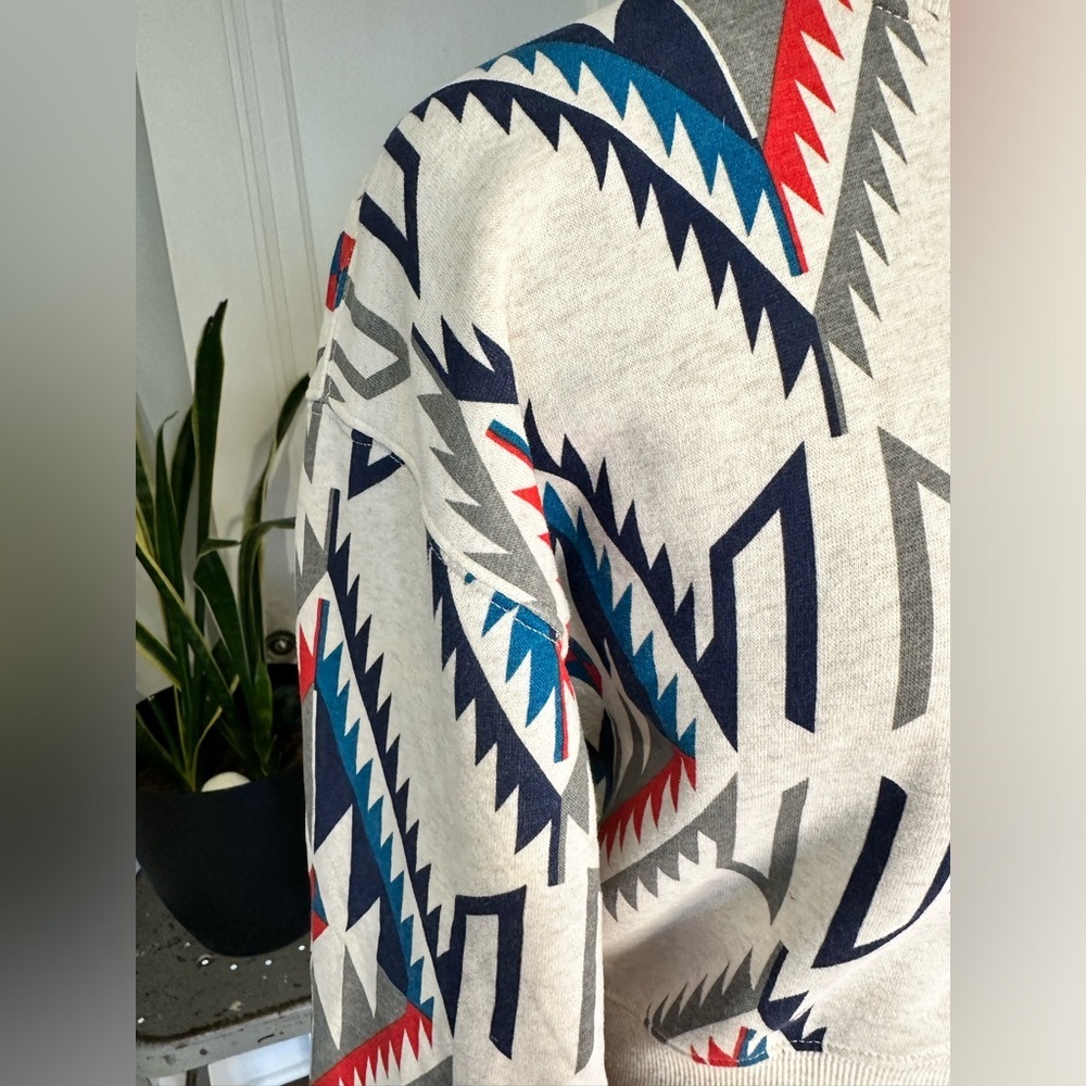 Ariat Geometric Pattern Sweatshirt - Red, Blue, Cream - Picture 6 of 15